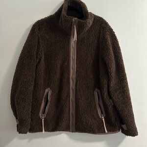Patagonia Jacket Womens Brown Divided Sky Teddy Pile Fleece Full Zip Lined
